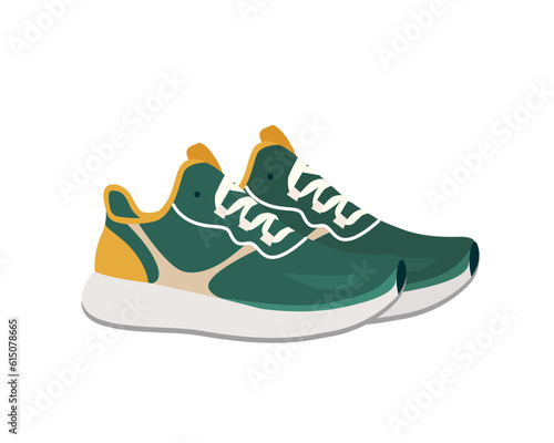 Vector colorful sport shoes illustration isolated on white background