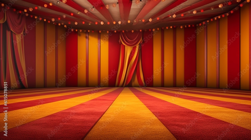 A circus background with space to promote products and services. Generative AI. A circus background with space to promote products and services. Generative AI.