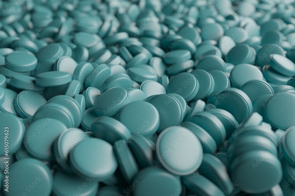 Obraz premium Heap of capsule pills with medicine antibiotic