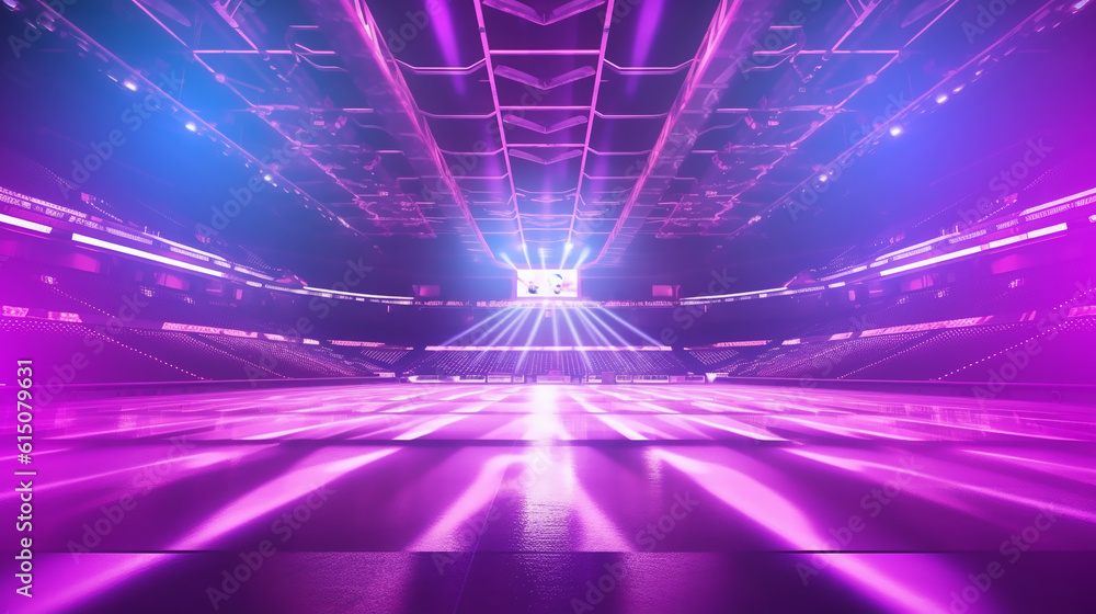Soccer stadium grass field illuminated by spotlights and empty green soccer grass playground, arena or stadium digital background advertisement background . Generative AI Soccer stadium grass field illuminated by spotlights and empty green soccer grass playground, arena or stadium digital background advertisement background . Generative AI