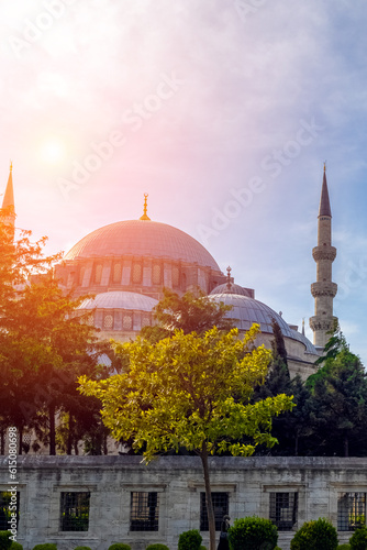 Suleymaniye mosque great view with sunlight