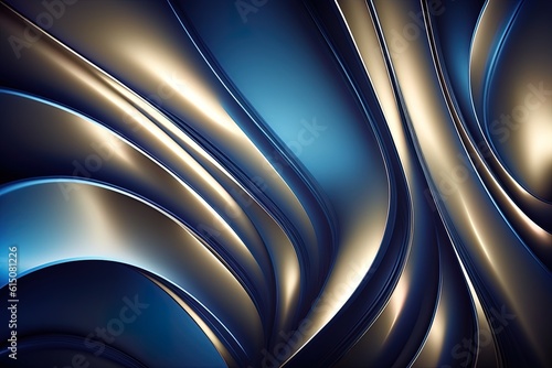 An abstract blue background adorned with subtly gleaming lines  generated by AI