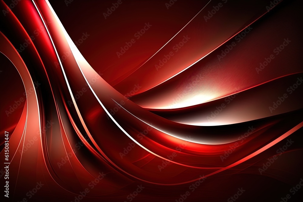 Fototapeta premium An abstract red background adorned with subtly gleaming lines, generated by AI