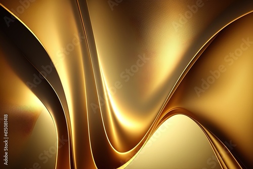 An abstract gold background adorned with subtly gleaming lines, generated by AI
