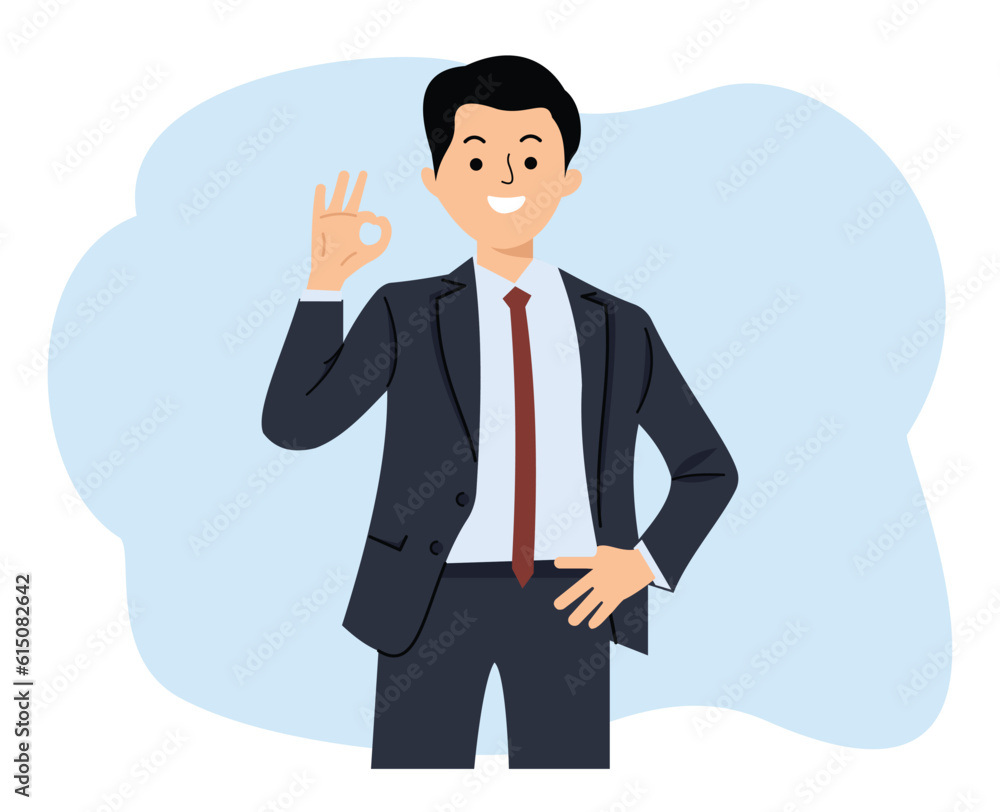 businessman showing gesture ok gesture sign businessman showing gesture ok gesture sign