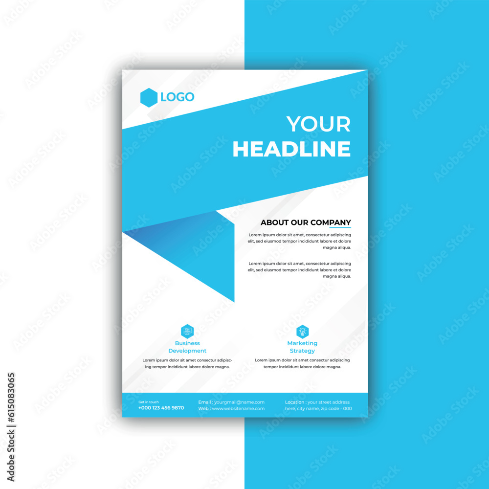 Digital marketing agency modern business flyer design vector template