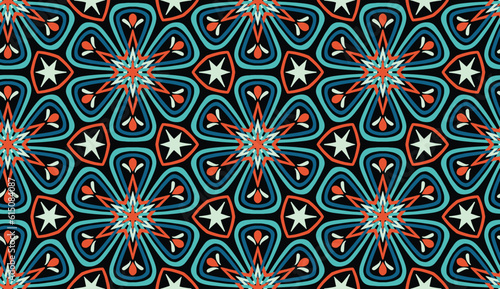 Geometric ethnic pattern seamless flower color. seamless pattern. Design for fabric,curtain,background,carpet,wallpaper,clothing,wrapping,Batik,mandalas,fabric,Vector illustration. pattern style.