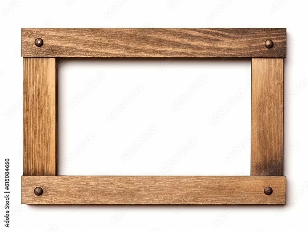 Blank abstract classic decorative modern wooden frame design decoration on white background isolated Generative AI illustrations Blank abstract classic decorative modern wooden frame design decoration on white background isolated Generative AI illustrations
