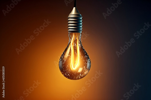 Illustration of a bulb in the dark.