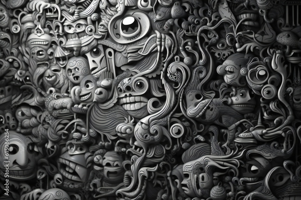 Weird black and white background Generative AI Weird black and white background Generative AI