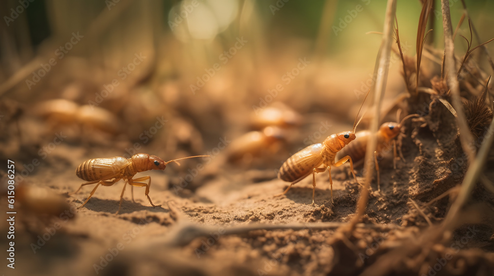 Obraz premium Termite in the meadows. Generative AI