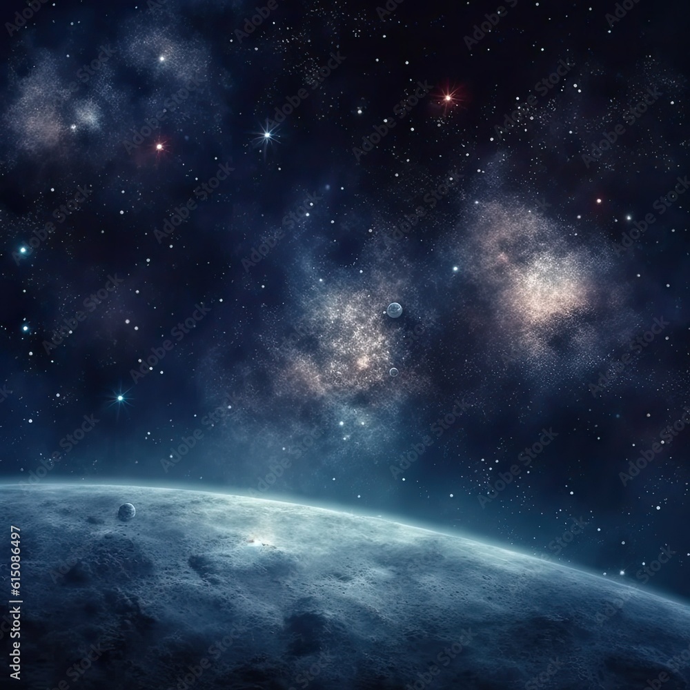 Galactic Dreamscape - High Quality 3D Render of Hyper Realistic Space Background with Extra Wide View
