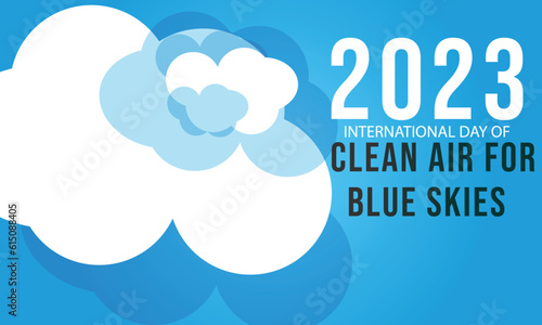 international day of clean air for blue skies. background, banner, card, poster, template. Vector illustration.