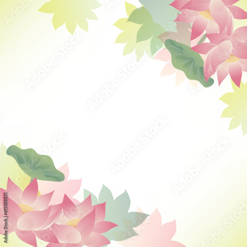 蓮の花のイラスト背景