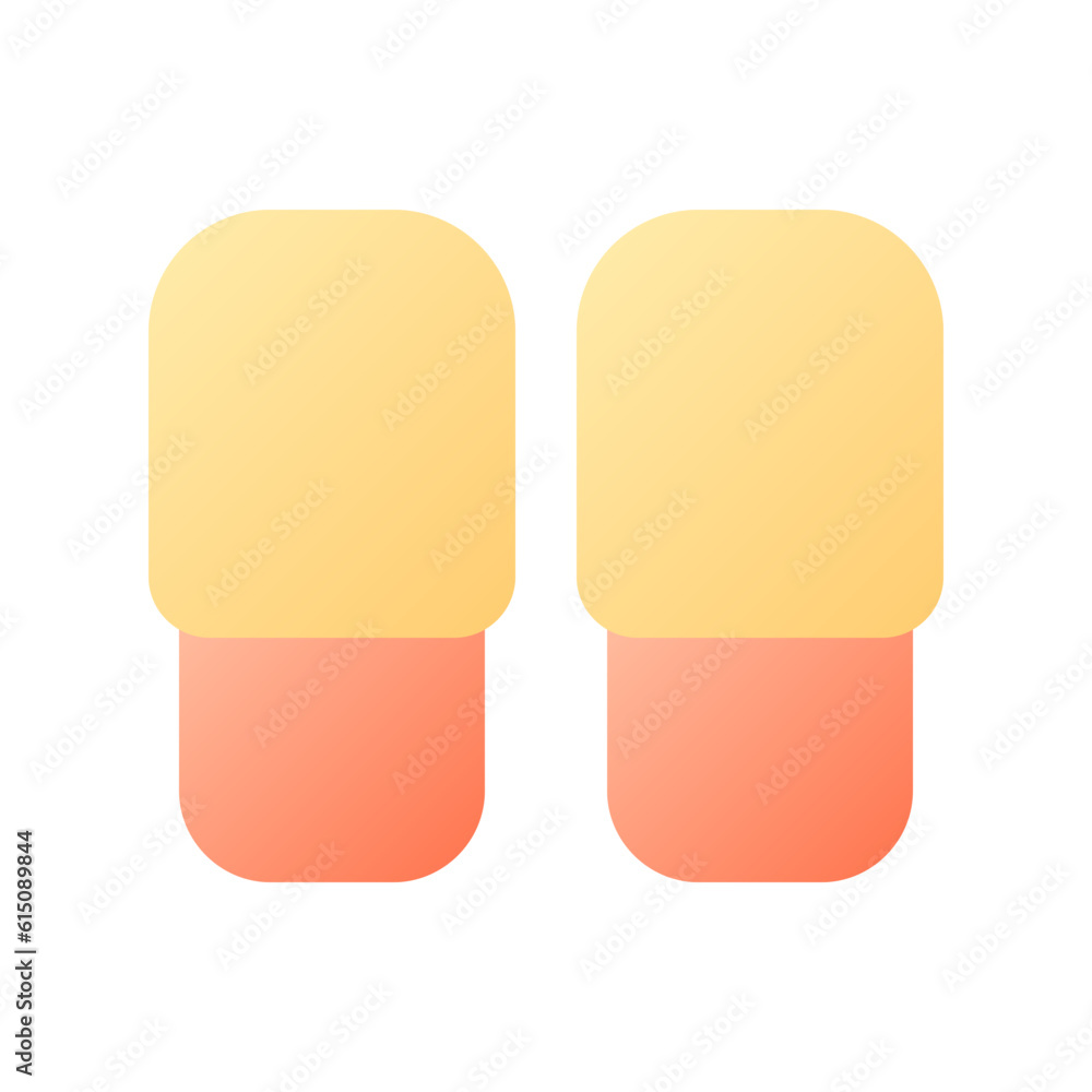 Slippers pixel perfect flat gradient color ui icon. Hotel provides footwear for room. Hygiene. Simple filled pictogram. GUI, UX design for mobile application. Vector isolated RGB illustration Slippers pixel perfect flat gradient color ui icon. Hotel provides footwear for room. Hygiene. Simple filled pictogram. GUI, UX design for mobile application. Vector isolated RGB illustration
