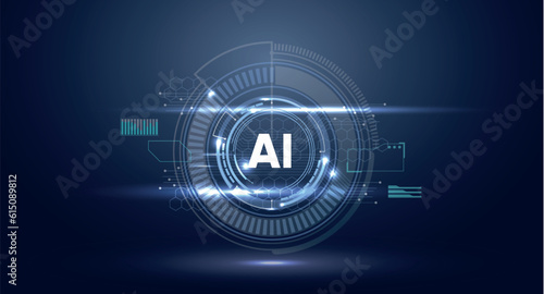 AI futuristic digital background. ai artificial intelligence concept.