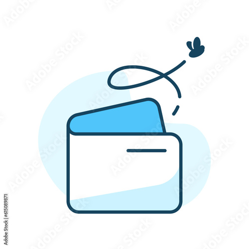 no money, empty wallet concept illustration flat design vector eps10. modern graphic element for landing page, empty state ui, infographic, icon