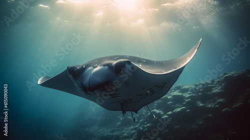 Manta ray in marine. Generative AI