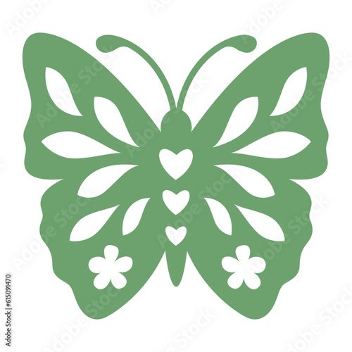 Butterfly with floral ornament svg papercut file for cricut