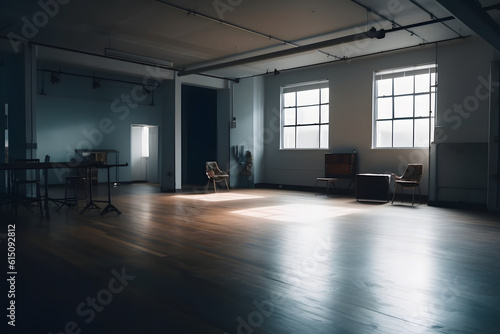 Empty studio room. Generative AI