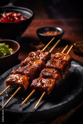 a Yakitori with blur background