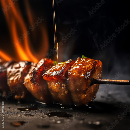 a Yakitori with blur background