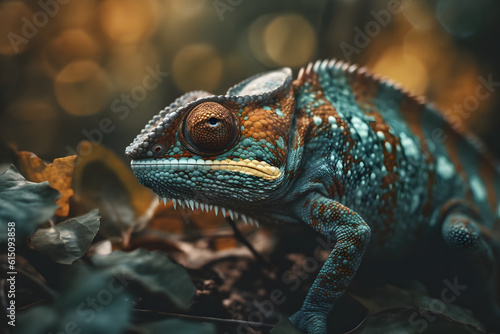Chameleon in nature. Generative AI