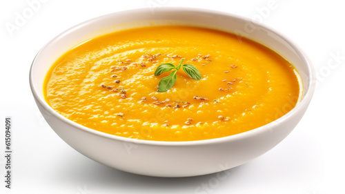 Delicious pumpkin puree soup, for restaurant menu, healthy eating concept