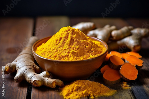 Turmeric supplement for its anti-inflammatory properties, medical supplement Generative AI photo
