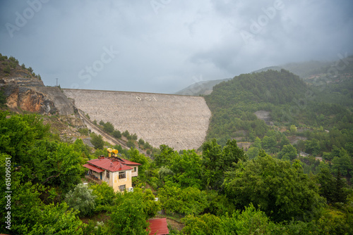 View of Dam on Dimcay River in Alanya region. Famous local place, the breathtaking nature of Turkey. Dim River National Park near Alanya, Turkey photo