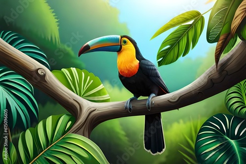 Very beautiful bird with an amazing view, created with AI
