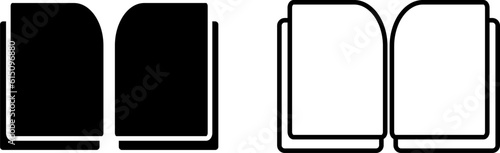 open book icon, sign or symbol in glyph and line style. Vector illustration