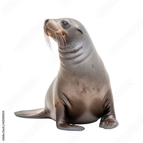 sea lion looking isolated on white
