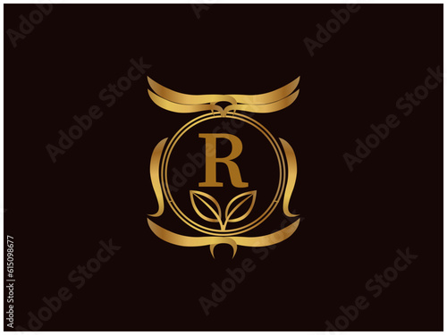  Luxury letter Logo with Heraldic crests and Flourishes Calligraphy Monogram design for hotel, Spa, Restaurant, VIP, Fashion and Premium brand identity. Vintage capital Letter for Monogram and Logo.