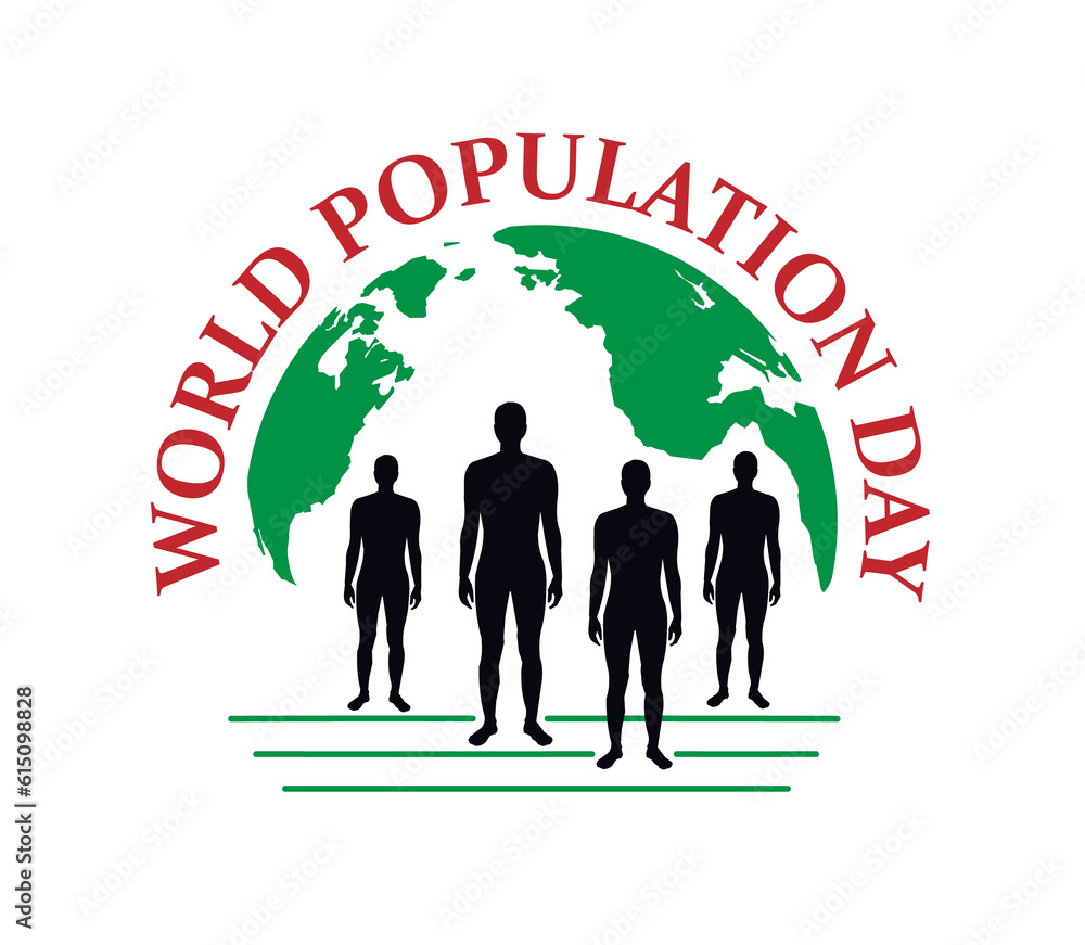 Fototapeta premium World population day banner illustration 