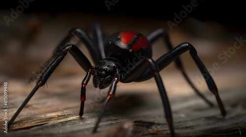 Black widow spiders. Generative AI