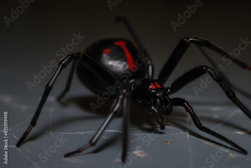 Black widow spiders. Generative AI © PIRMYN
