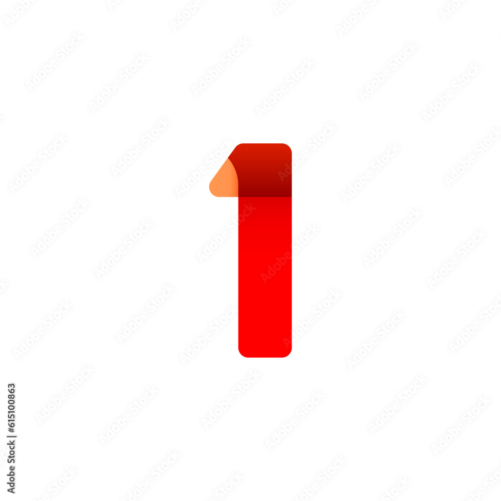 Bright alphabet origami font, for your logo design, multi-colored Arabic numeral 1, vector illustration 10EPS Bright alphabet origami font, for your logo design, multi-colored Arabic numeral 1, vector illustration 10EPS