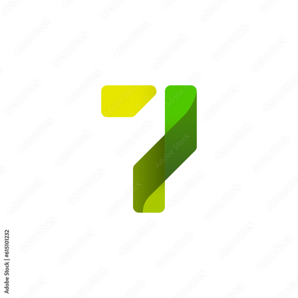 Bright alphabet origami font, for your logo design, multi-colored Arabic numeral 7, vector illustration 10EPS Bright alphabet origami font, for your logo design, multi-colored Arabic numeral 7, vector illustration 10EPS