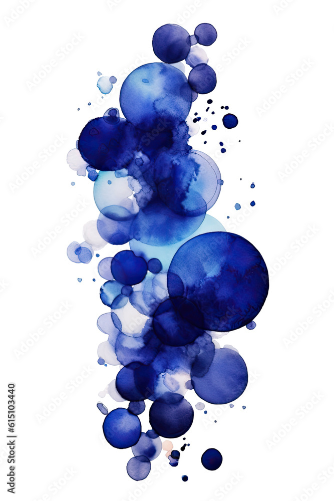 cluster of cobalt and midnight blue bubbles, watercolor paint abstract border frame for design layout, isolated on a transparent background, generative ai cluster of cobalt and midnight blue bubbles, watercolor paint abstract border frame for design layout, isolated on a transparent background, generative ai