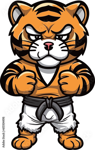 Kung Fu athlete tiger mascot vector illustration