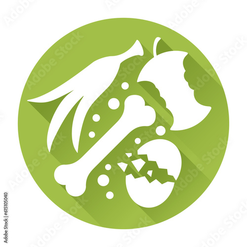 Organic waste icon with food leftovers