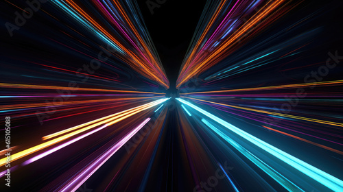 abstract background, night laser future road, generative ai