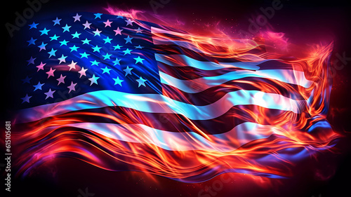 USA Flag Neon Vibe Colors