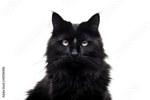 Black Cat Transparent Isolated Feline, Generative AI