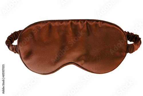Shiny brown silk sleep mask to block out all light isolated png file photo