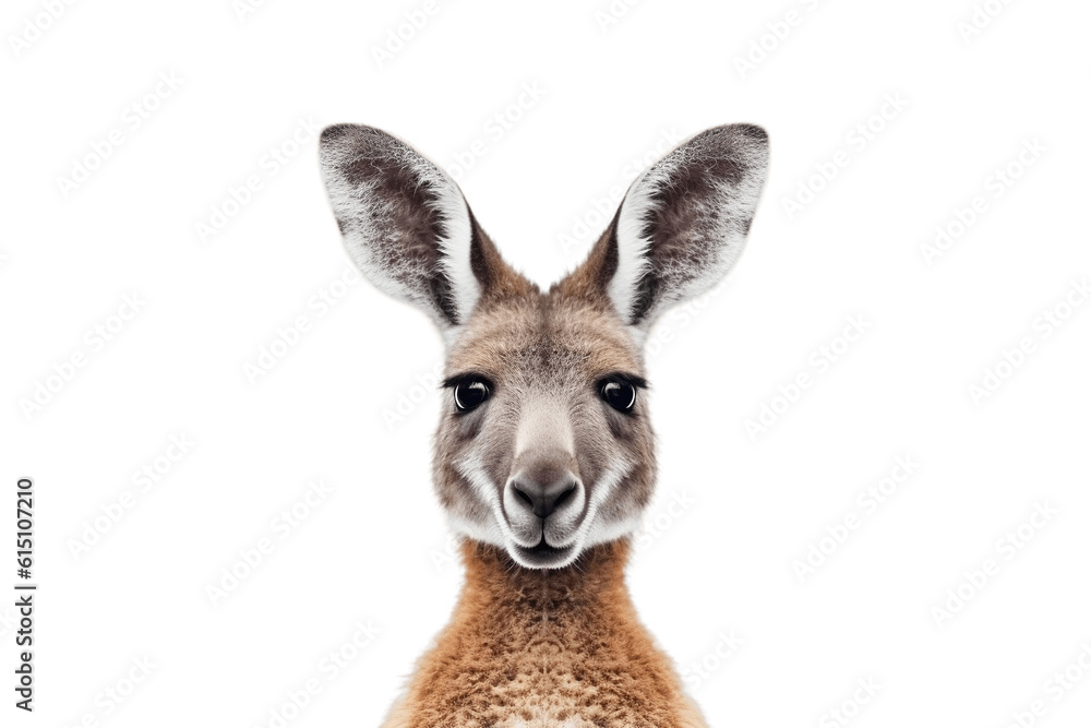 Kangaroo Face Transparent Isolated Wildlife, AI