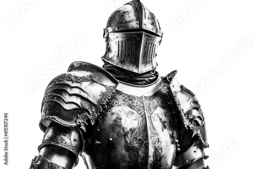 Fotografia Medieval Knight Armor Transparent Isolated, AI