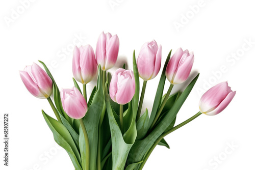 Pink Tulips Transparent Isolated.AI