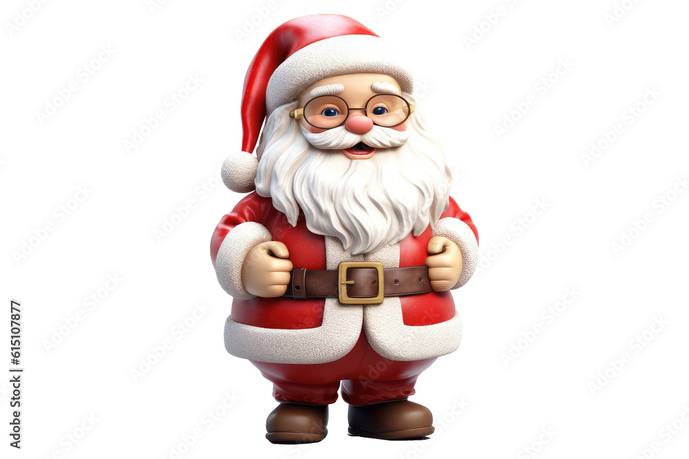 A cute traditional Santa Claus with a white beard and red coat, isolated (Generative AI) A cute traditional Santa Claus with a white beard and red coat, isolated (Generative AI)